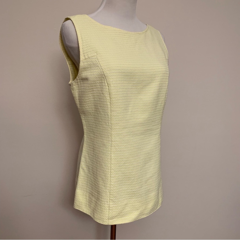 Banana Republic Mad Men yellow white sleeveless top 10 - Picture 3 of 14